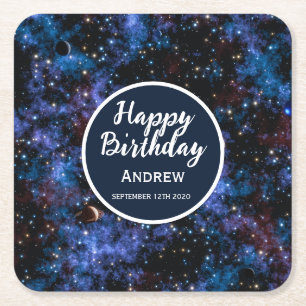 Farbige Galaxien, Sterne und Planeten Rechteckiger Pappuntersetzer