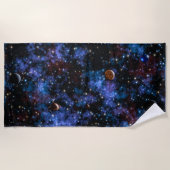 Farbige Galaxien, Sterne und Planeten Strandtuch (Vorderseite)