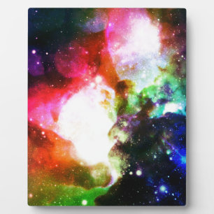 Farbige Galaxiennebel Fotoplatte