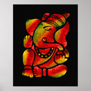 Farbige Ganesha Leinwand Ölgemälde Poster