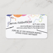 Farbige Garnbälle Krockethaken Visitenkarte (Rückseite)