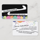 Farbige Garnbälle Krockethaken Visitenkarte (Vorne/Hinten)