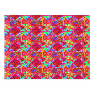 Farbige Garten-Quilt-Malerei mit roter Hortensie Fotodruck