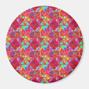 Farbige Garten-Quilt-Malerei mit roter Hortensie Magnet