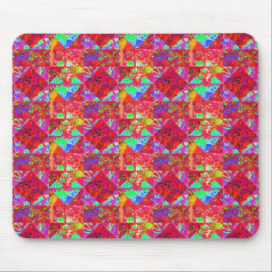 Farbige Garten-Quilt-Malerei mit roter Hortensie Mousepad