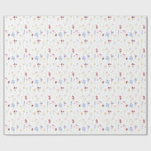 Farbige Garten-Wildblumenmuster Geschenkpapier (Flach)