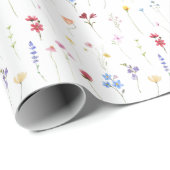 Farbige Garten-Wildblumenmuster Geschenkpapier (Rolleneckpunkt)