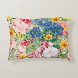 Farbige Gartenblumen - Boho-Blumenkissen Dekokissen