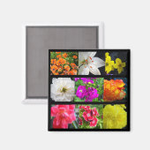 farbige Gartenblumen Magnet (Vorderseite/Rückseite)
