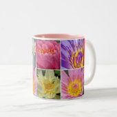 Farbige Gartenblumen und Blume Zweifarbige Tasse (VorderseiteRechts)