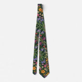 Farbige Gartenblumen Wildblume Frühlingswiese Krawatte (Rückseite)