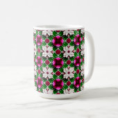 🌸 Farbige Gartenblüten-Muster ☕ Kaffeetasse (VorderseiteRechts)