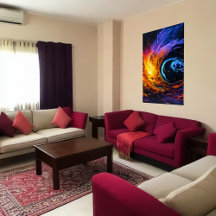 Farbige Gaswolke im Weltraum | AI Art Poster