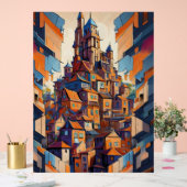 Farbige Gebäude Acrylschild (Hochzeit)