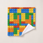 Farbige Gebäude-Blöcke Badhandtuch Set (Waschlappen)