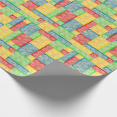 Farbige Gebäude-Blöcke Geschenkpapier (Ecke)
