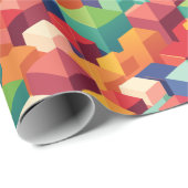 Farbige Gebäude-Blöcke Geschenkpapier (Rolleneckpunkt)