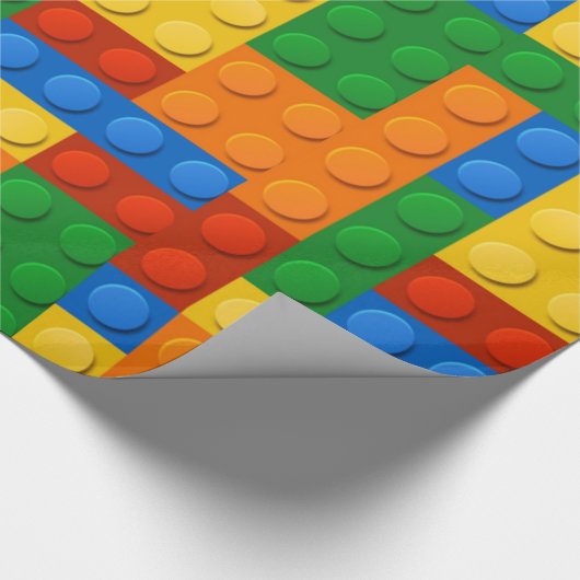 Farbige Gebäude-Blöcke Geschenkpapier (Ecke)