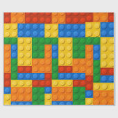 Farbige Gebäude-Blöcke Geschenkpapier (Flach)