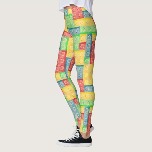 Farbige Gebäude-Blöcke Leggings (Links)