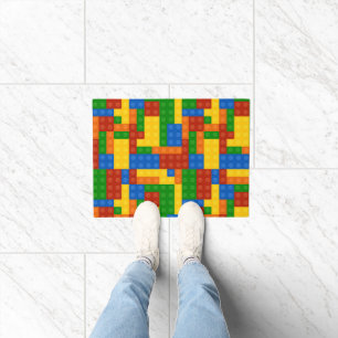 Farbige Gebäude Bricks Kinder Fußmatte