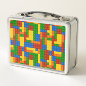 Farbige Gebäude Bricks Kinder Metall Brotdose (Rückseite)