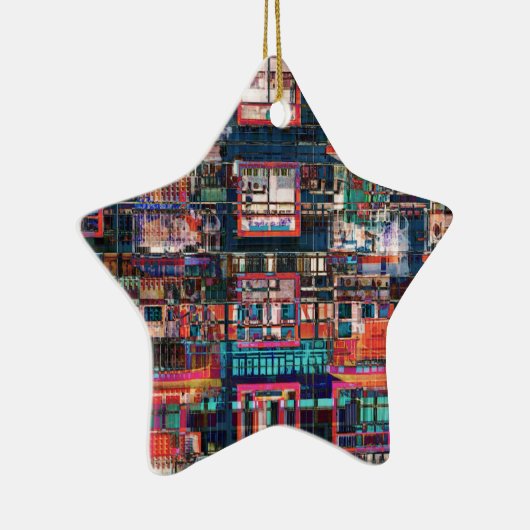 Farbige Gebäude Keramik Ornament (Rechts)