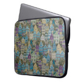 Farbige Gebäude Laptopschutzhülle (Vorderseite Links)