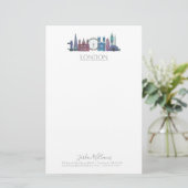 Farbige Gebäude Londons Skyline Briefpapier (Stehend Vorderseite)
