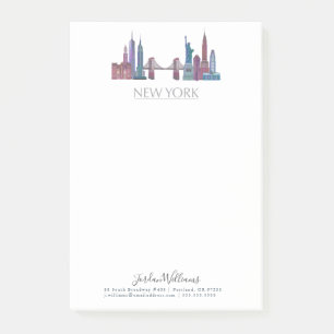 Farbige Gebäude New York Skyline Post-it Klebezettel