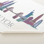 Farbige Gebäude New York Skyline Sherpadecke (3/4)