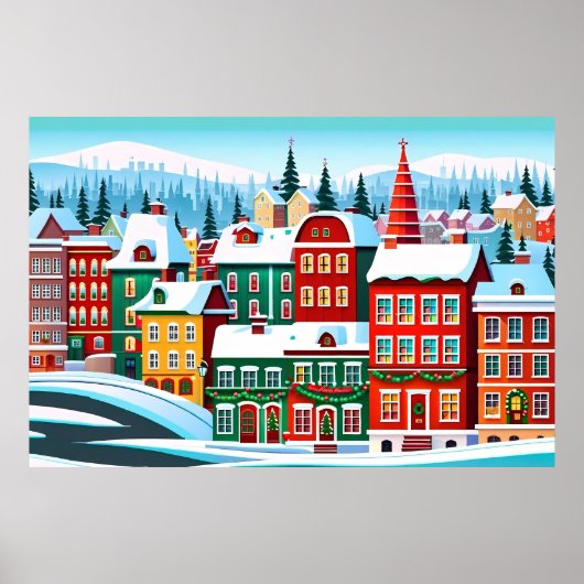 Farbige Gebäude Poster (Vorne)