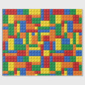 Farbige Gebäude-Steine | Benutzerdefiniert Geschenkpapier (Flach)