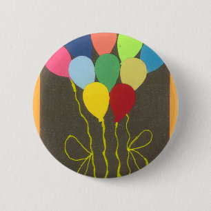 Farbige Geburtstagsballons Grafische Kunstgestaltu Button