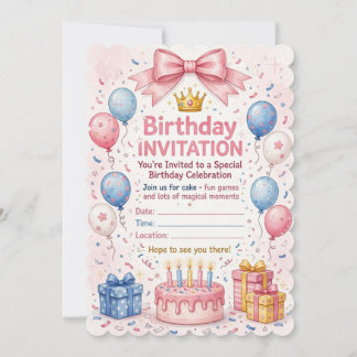 Farbige Geburtstagseinladungskarte – Magische Part Einladung