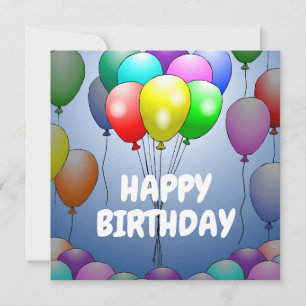 Farbige Geburtstagsfeier Ballons Karte