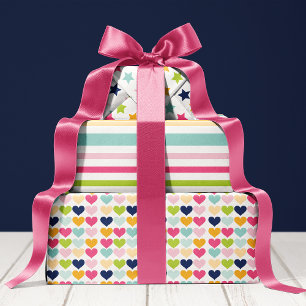 Farbige Geburtstagsfeier Geschenkpapier Set