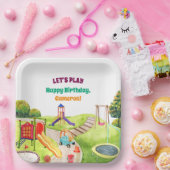 Farbige Geburtstagsfeier Spielplatz Pappteller (Party)