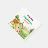 Farbige Geburtstagsfeier Spielplatz  Serviette (Ecke)