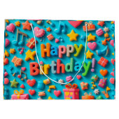 Farbige Geburtstagsfeierelemente Große Geschenktüte (Rückseite)