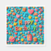 Farbige Geburtstagsfeierelemente Serviette (Vorderseite)