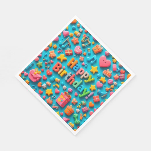 Farbige Geburtstagsfeierelemente Serviette (Ecke)