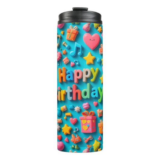 Farbige Geburtstagsfeierelemente Thermosbecher (Vorderseite)