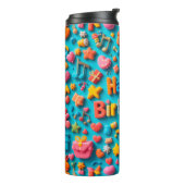 Farbige Geburtstagsfeierelemente Thermosbecher (Nach links gedreht)