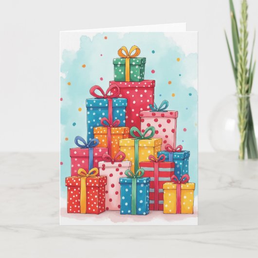 Farbige Geburtstagsgeschenke Karte (Vorderseite)