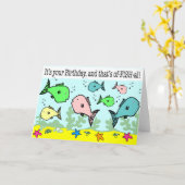 Farbige Geburtstagskarte der Fische Karte (Gelbe Blume)