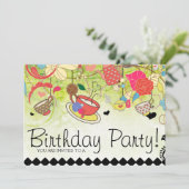 Farbige Geburtstagsparty-Einladung Einladung (Stehend Vorderseite)