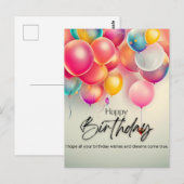 Farbige Geburtstagswünsche Postkarte (Vorne/Hinten)