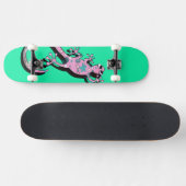Farbige Gecko-Illustration | Süße minimale Eidechs Skateboard (Horizontal)