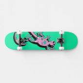 Farbige Gecko-Illustration | Süße minimale Eidechs Skateboard (Horizontal)